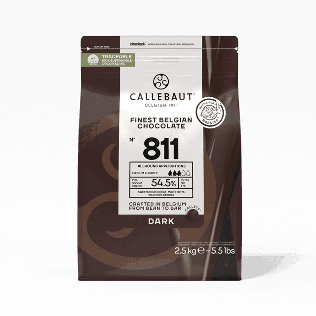 Callebaut 811 54.5% Dark Chocolate Couverture Callets 2.5kg