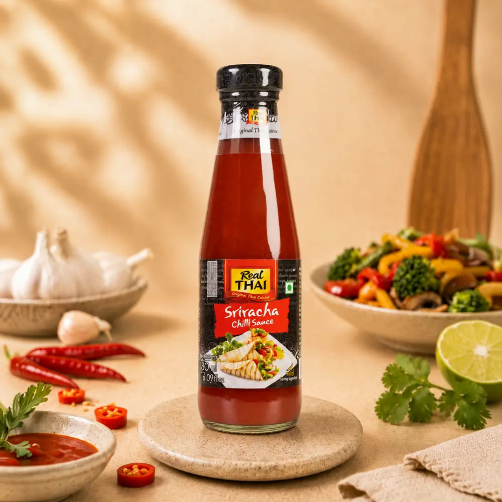 Real Thai Extra Hot Sriracha Chili Sauce Bottle